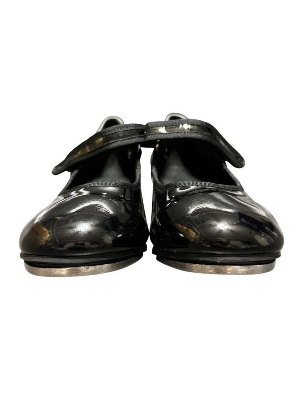 Black Patent Tap Shoes Tap Dance Shoes Easy Strap Big Girls Size 3.5